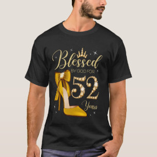Camiseta Abençoado Por Deus Por 52 Anos De Idade 52º Aniver