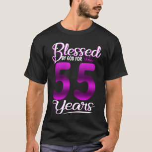 Camiseta Abençoado por Deus por 55 anos Cro de 55 anos