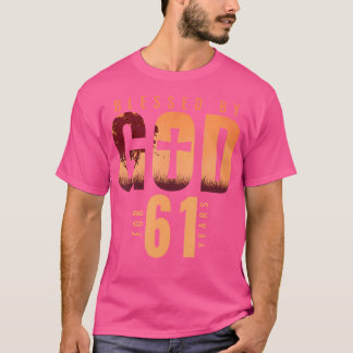 Camiseta Abençoado Por Deus Por 61 Anos 6110Ruas Religiosas