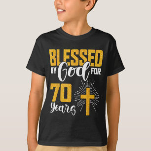 Camiseta Abençoado Por Deus Por 70 Anos 70º Aniversário B-d