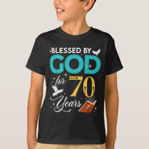 Camiseta Abençoado Por Deus Por 70 Anos De Idade 70 Anivers