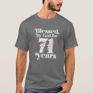 Camiseta Abençoado Por Deus Por 71 Anos