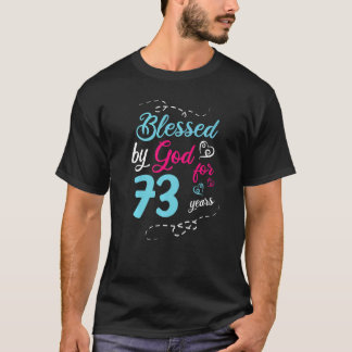 Camiseta Abençoado Por Deus Por 73 Anos 73 Festa de anivers