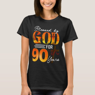 Camiseta Abençoado Por Deus Por 90 Anos De Presente Anivers