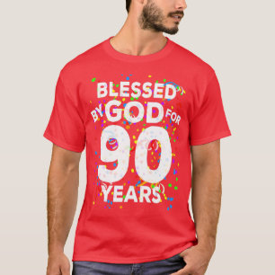 Camiseta Abençoado Por Deus Por 90 Anos Feliz Aniversário 9