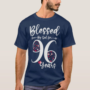 Camiseta Abençoado por Deus por 96 anos, 96 anos, presente