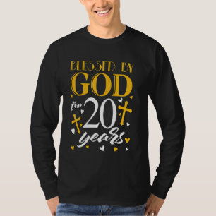 Camiseta Abençoado por Deus Por Homens 20 de Aniversário de