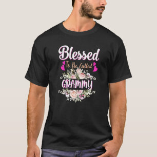 Camiseta Abençoado Por Ser Chamado De Grammy Floral Womens 