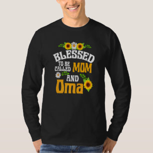Camiseta Abençoado por ser chamado de Mãe e Oma Floral D da