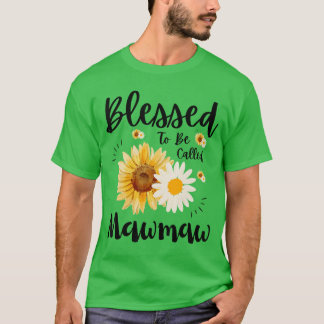 Camiseta Abençoado por ser chamado de Mawmaw Mulheres Flora
