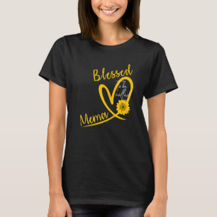 Camiseta Abençoado por ser chamado de Mema Heart Sunflower