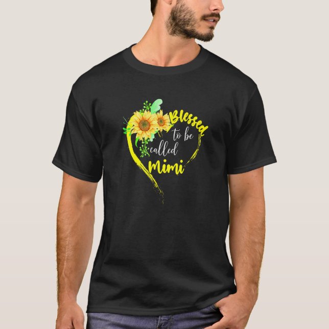 Camiseta Abençoado por ser chamado de Mimi Sunflower Mimi,  (Frente)