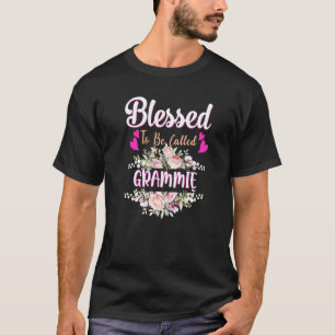 Camiseta Abençoado Por Ser Chamado Grammie Floral Womens Gr