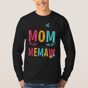 Camiseta Abençoado Por Ser Chamado Mãe E Flores De Memória 