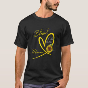 Camiseta Abençoado Por Ser Chamado Mãe Girassol Coração