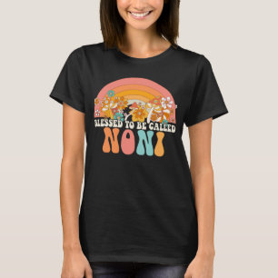 Camiseta Abençoado por ser chamado Noni Arco-íris Groovy Hi