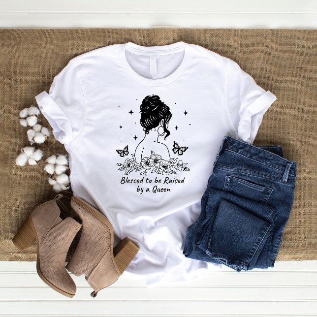 Camiseta Abençoado por um Dom da Mãe da Rainha (cute mom quotes shirt)