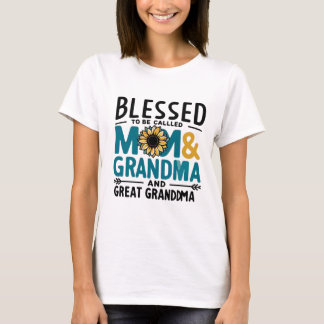 Camiseta Abençoado seja chamada de avó e vovó Excelente