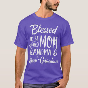 Camiseta Abençoado Seja Chamada Mãe Avó E Excelente Vovó M