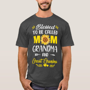 Camiseta Abençoado Seja Chamada Mãe Vovó Excelente Vovó Mot