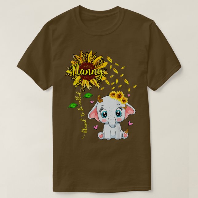 Camiseta Abençoado Seja Chamado Ama Elefante De Girassol (Frente do Design)