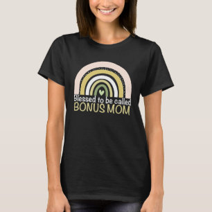 Camiseta Abençoado Seja Chamado Bonus Mãe Boho Arco-Íris Cu