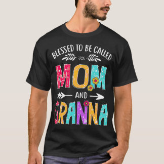 Camiseta Abençoado seja chamado de Mãe e Granna Mães Engraç