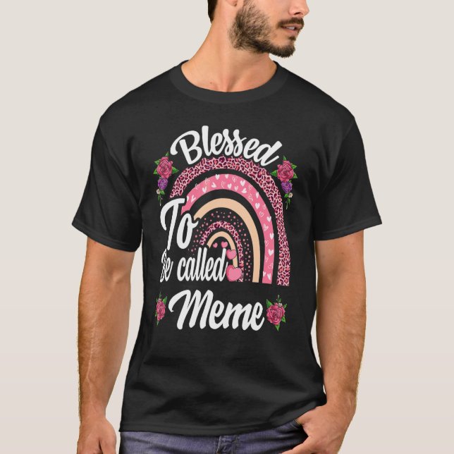 Camiseta Abençoado Seja Chamado De Mão-De-Arco-Íris Bonito  (Frente)