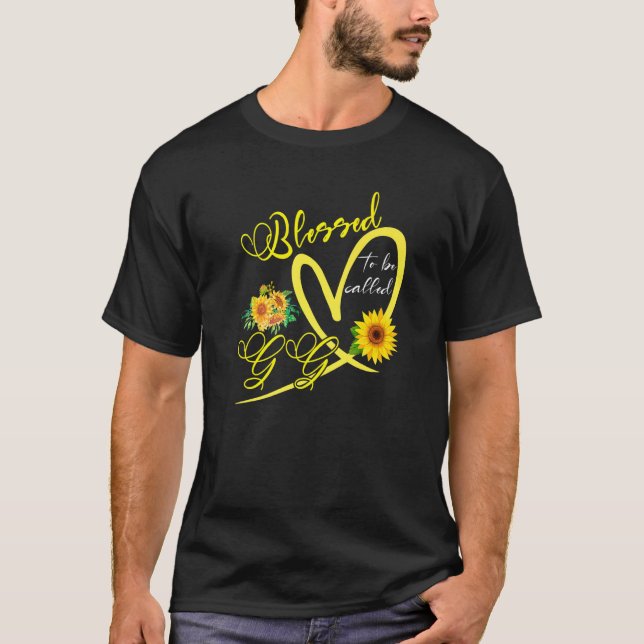 Camiseta Abençoado Seja Chamado Gg Sunflower Heart Mães Da (Frente)