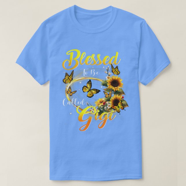 Camiseta Abençoado seja chamado Gigi Sunflower Aover Mãe Gr (Frente do Design)