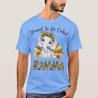 Camiseta Abençoado Seja Chamado Gramma Elefante De Girassol