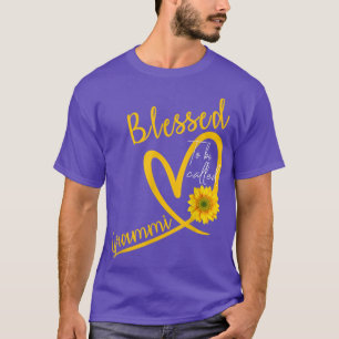 Camiseta Abençoado Seja Chamado Grammi Heart Sunflower Mãe