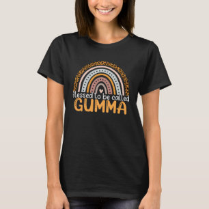 Camiseta Abençoado Seja Chamado Gumma Leopard Rainbow Melho