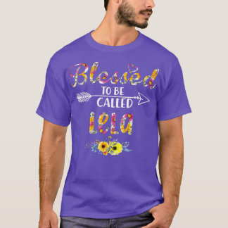 Camiseta Abençoado seja chamado Lela Dia de as mães floral 