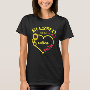 Camiseta Abençoado Seja Chamado Mãe Dia de as mães Girassói