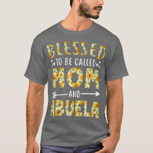 Camiseta Abençoado seja chamado Mãe e Abuela Sunflower Chri