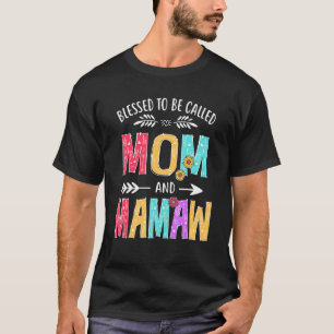 Camiseta Abençoado Seja Chamado Mãe E Avó Mamã Mãe