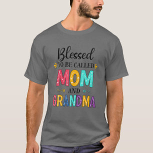 Camiseta Abençoado Seja Chamado Mãe E Avó Vovó Mothe