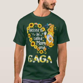 Camiseta Abençoado Seja Chamado Mãe e Gaga Fall Gnomo Sunfl