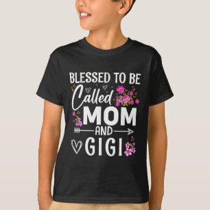 Camiseta Abençoado Seja Chamado Mãe E Gigi Dia de as mães F