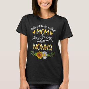 Camiseta Abençoado Seja Chamado Mãe E Girassóis De Nonna