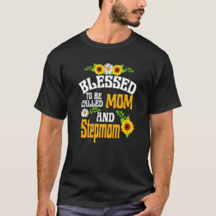 Camiseta Abençoado Seja Chamado Mãe E Mãe Floral Stepmama