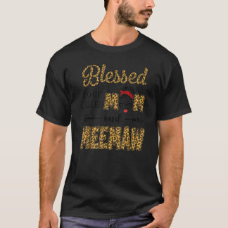 Camiseta Abençoado Seja Chamado Mãe E Mãe Leopardo De Mão