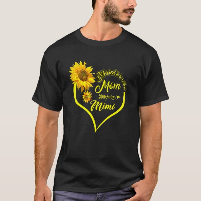 Camiseta Abençoado Seja Chamado Mãe E Mimi Dia de as mães S (Frente)