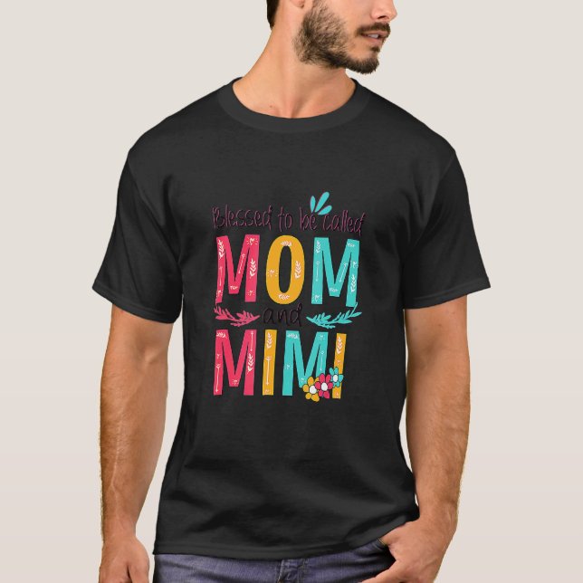 Camiseta Abençoado Seja Chamado Mãe E Mimi Vovó Floral M (Frente)