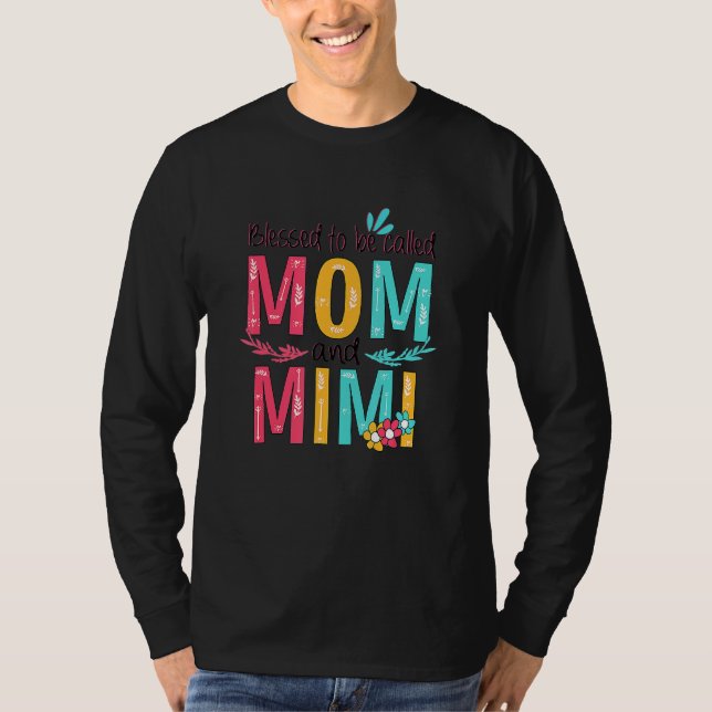 Camiseta Abençoado Seja Chamado Mãe E Mimi Vovó Floral M (Frente)