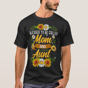 Camiseta Abençoado Seja Chamado Mãe E Tia Girassol Gato