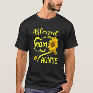Camiseta Abençoado Seja Chamado Mãe E Tia Sunflower Moth