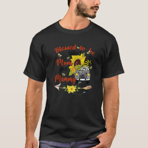 Camiseta Abençoado Seja Chamado Mammy Gnomo Sunflower Mãe'