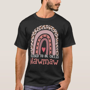 Camiseta Abençoado Seja Chamado Mawmaw Rainbow Leopardo Mãe